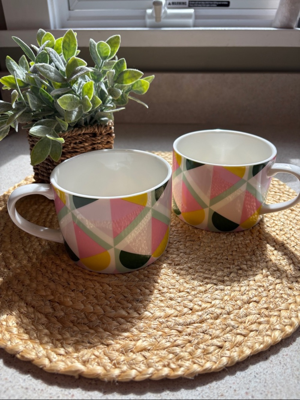 (2) Kate Spade Lenox Geo Spade Heart Weekend Mugs - 13oz